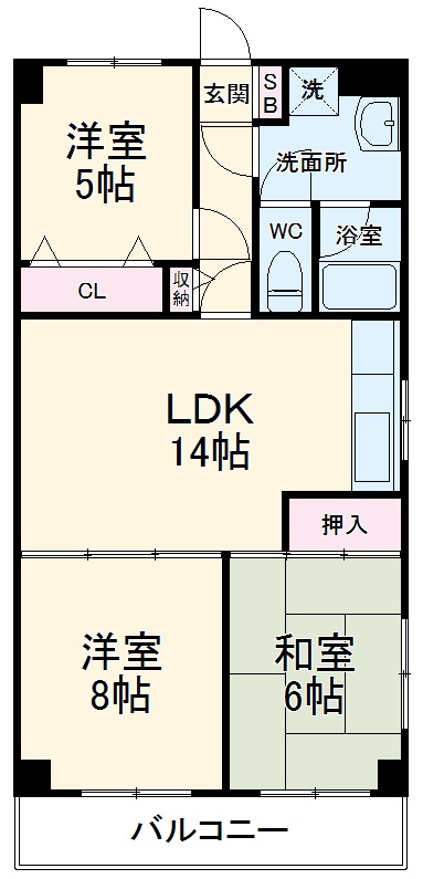 木崎台マンションの間取り