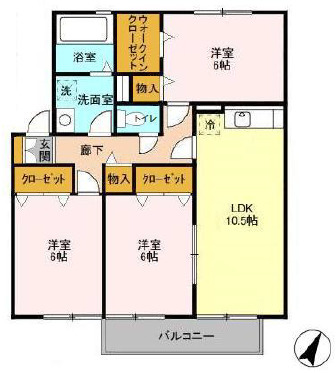 ファミーユつくば Aの間取り