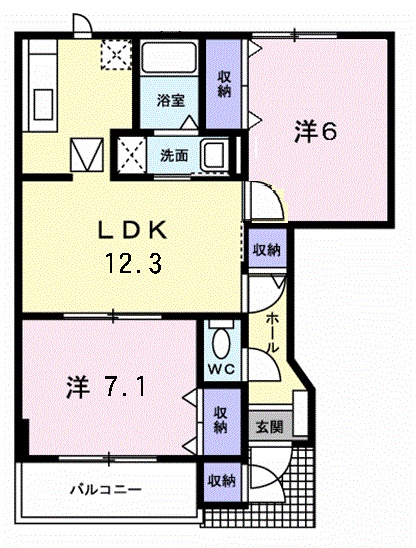ア・ラ・モード エムⅡの間取り