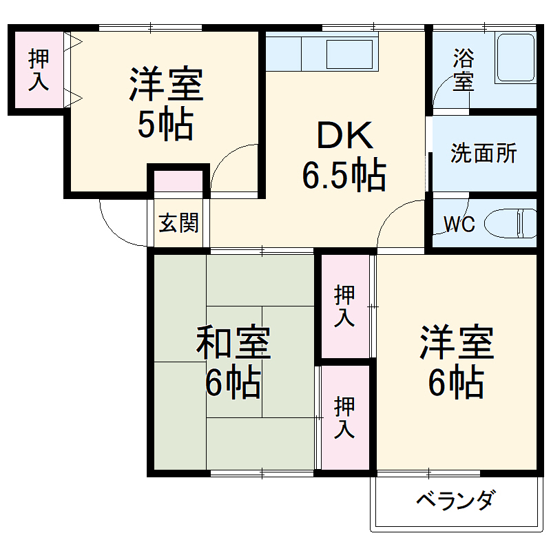 スカイコートAの間取り