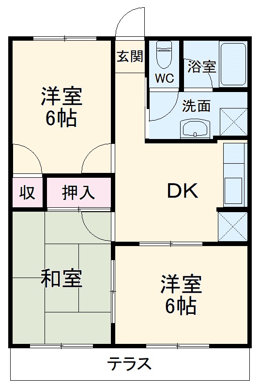 矢部ハイツ B棟の間取り