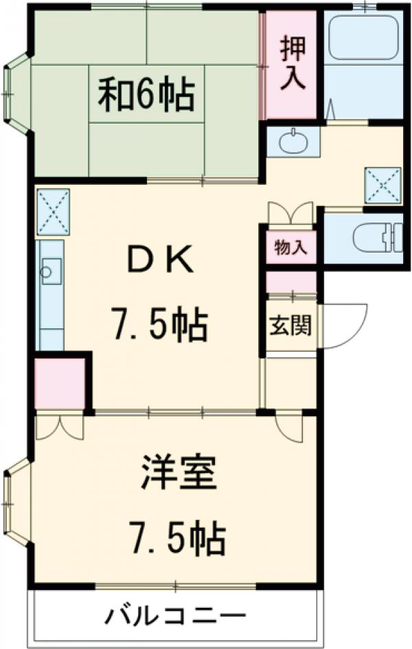 サンハイム Aの間取り