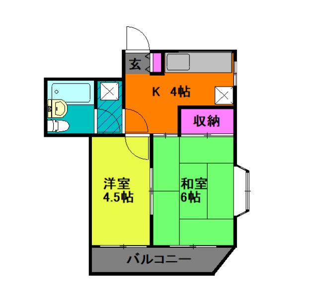 綾瀬の完工年月(1986年3月)築の賃貸マンションの間取り