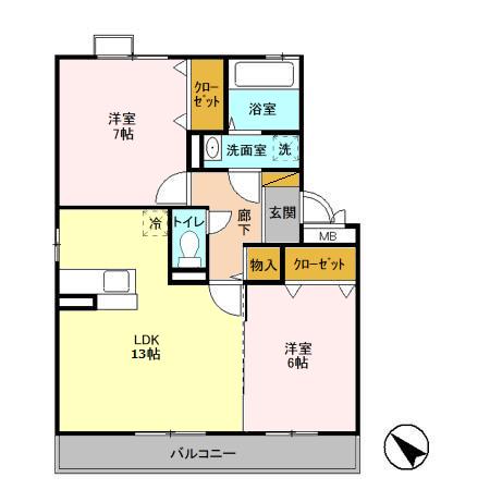 サニーリヴ　Ｂの間取り