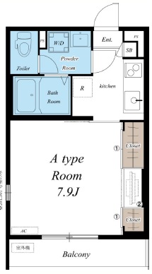 リブリ・ルームス弁天3-Ⅲの間取り