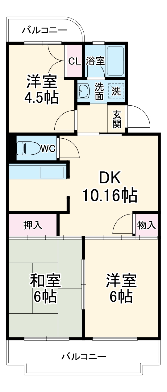 サニーサイドの間取り
