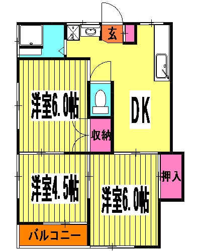 新生ハイツの間取り