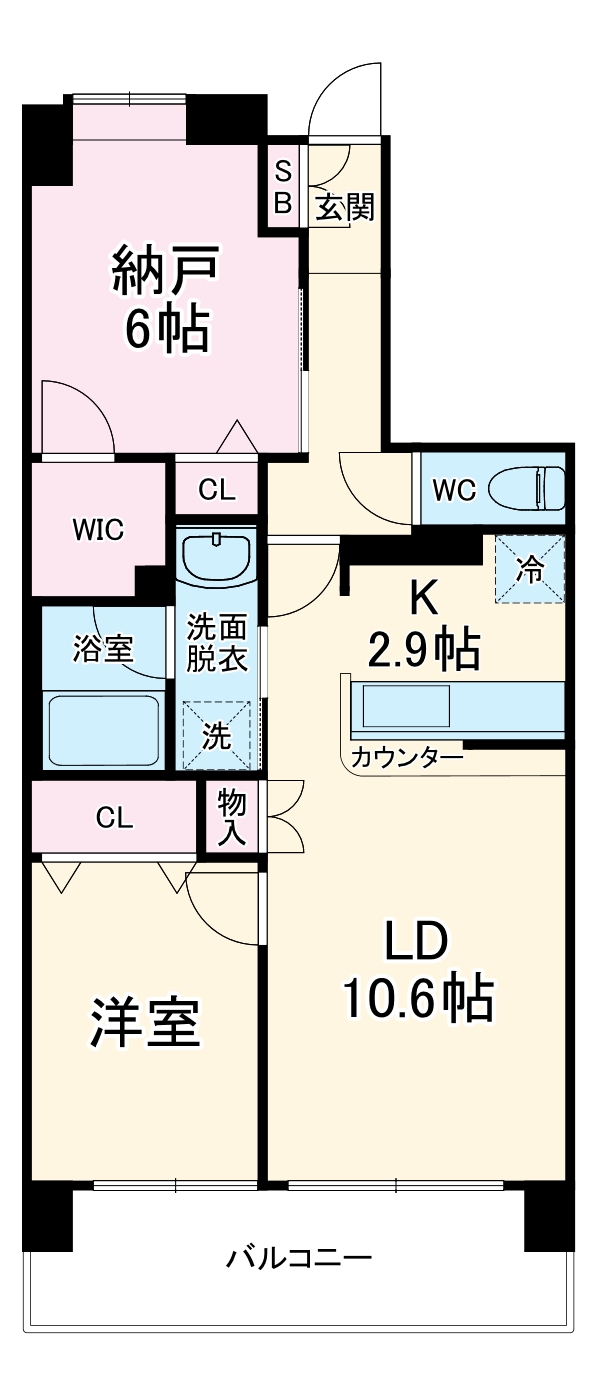 クイーンズレゾン末広の間取り
