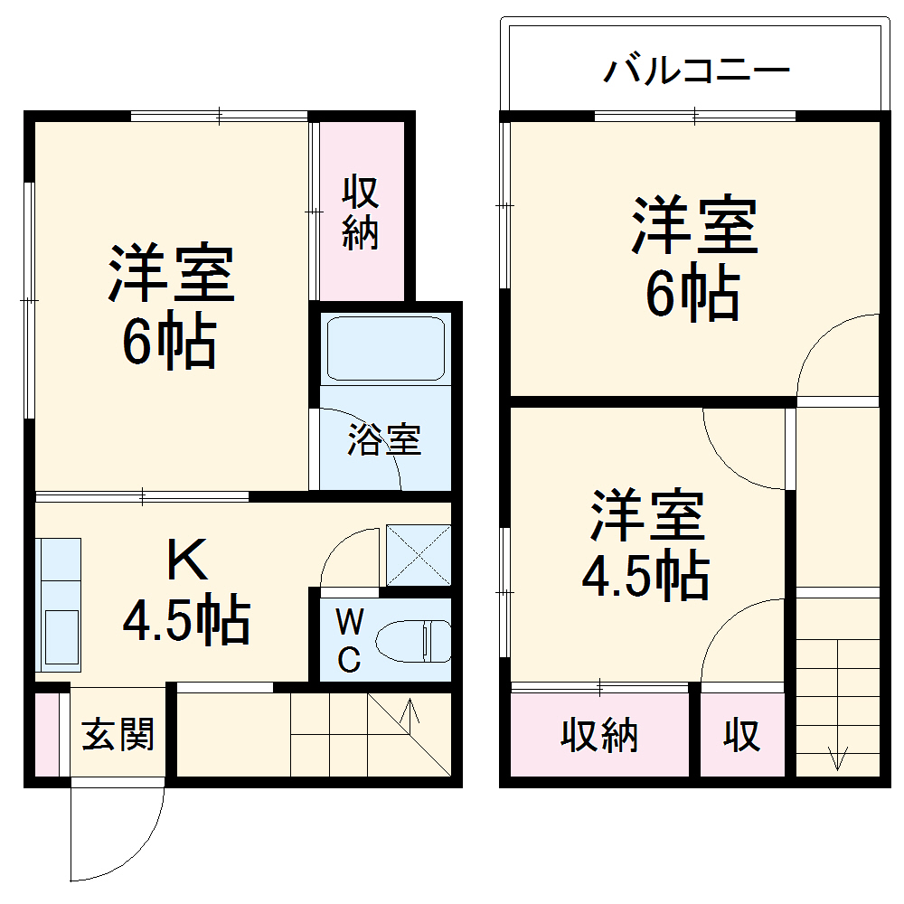 西野様貸家３号棟・1号室の間取り