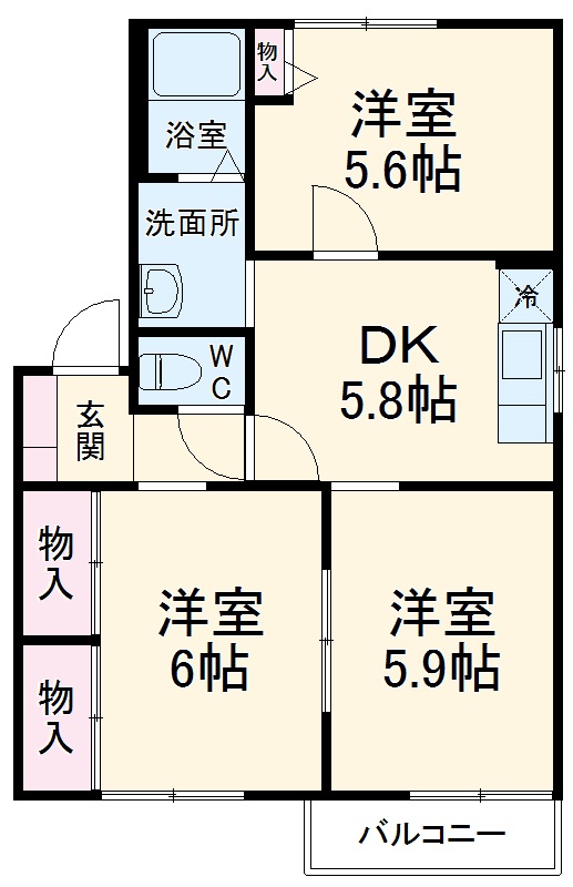 オーシャンヒルズAの間取り