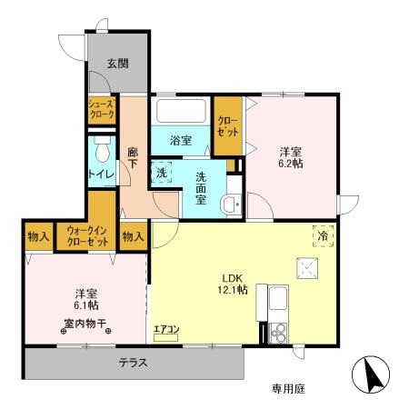 ヴェルデソーレ Bの間取り