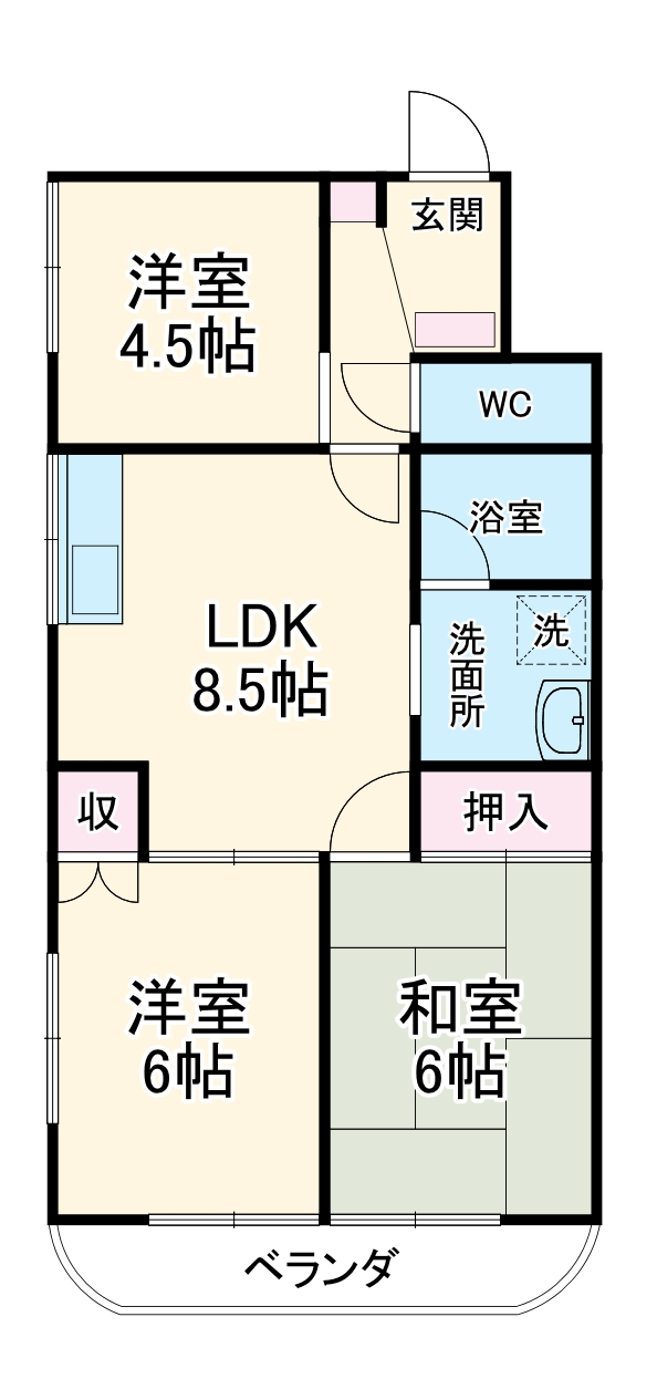平田マンションの間取り