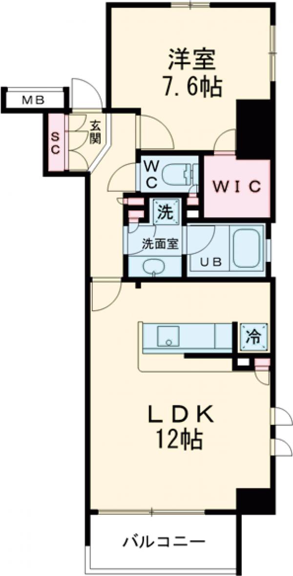エスティメゾン錦糸町Ⅱ・1401号室の間取り