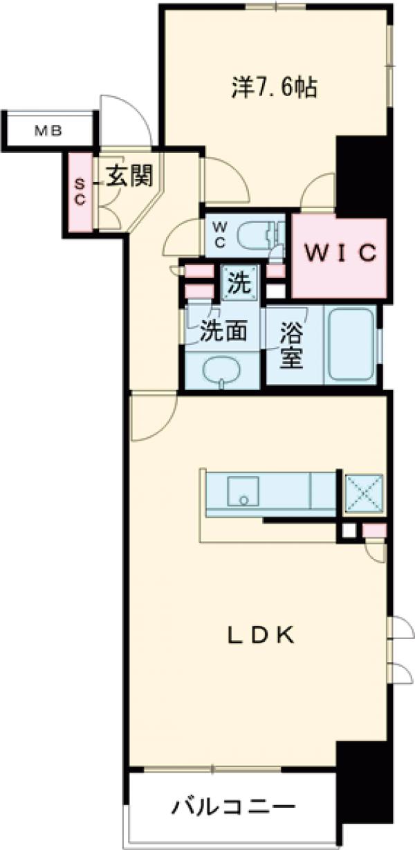 エスティメゾン錦糸町Ⅱ・1501号室の間取り