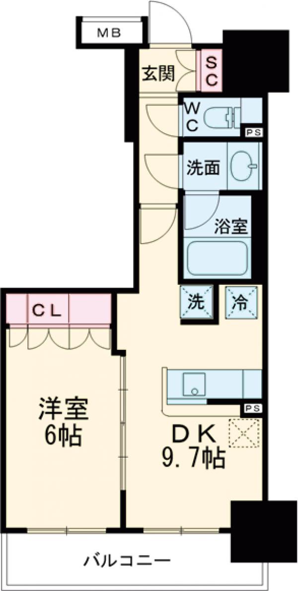 エスティメゾン錦糸町Ⅱ・903号室の間取り