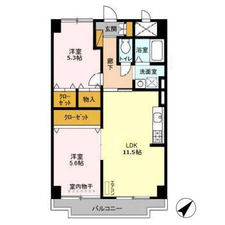 ミドルロード 壱番館の間取り