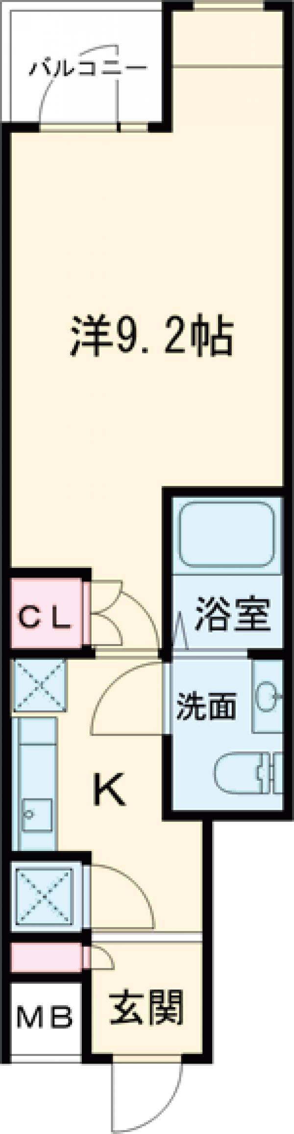 Beverly Homes 下赤塚・511号室の間取り