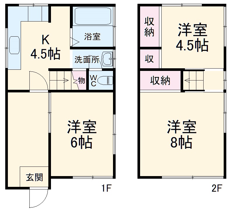岸町１丁目貸家・1号室の間取り