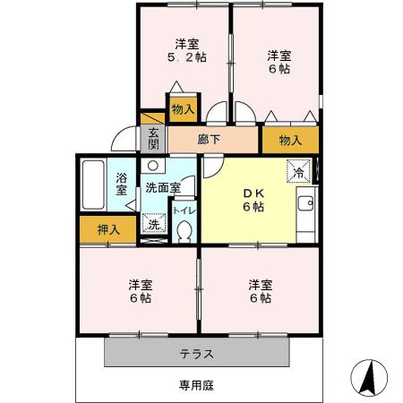 メゾンクレール Aの間取り