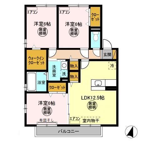 リビングタウンほたる野 Aの間取り