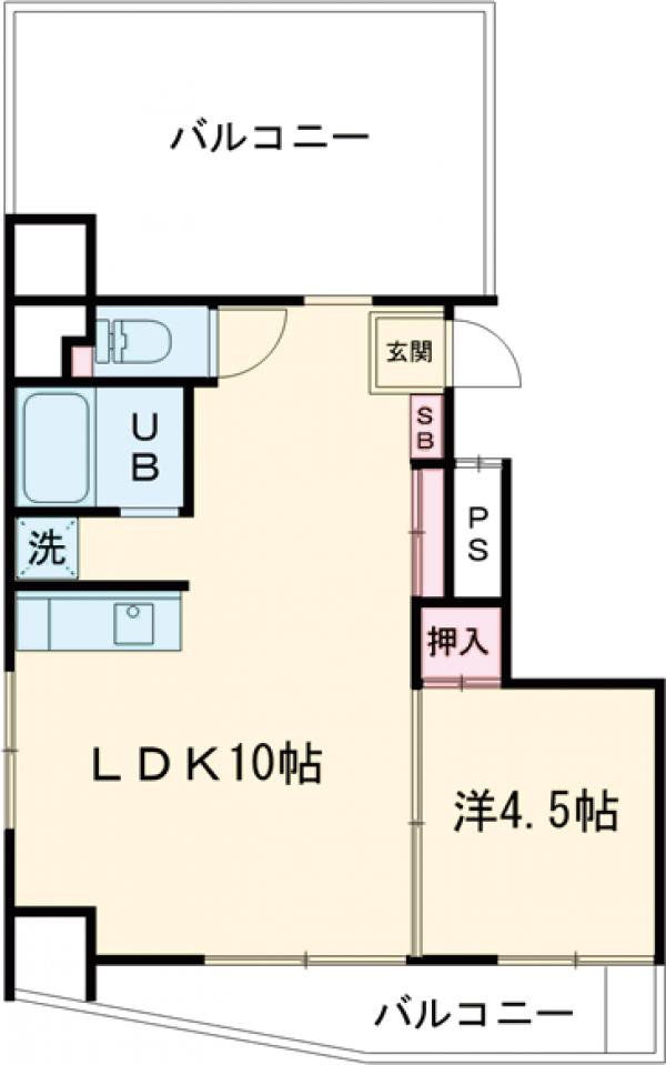 森下の完工年月(1986年5月)築の賃貸マンションの間取り