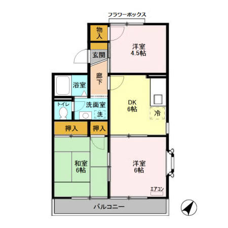 グランメールめぐみ　Ａ・201号室の間取り