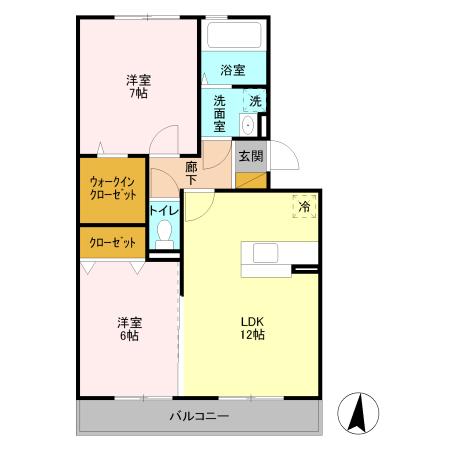 オルテンシアAの間取り