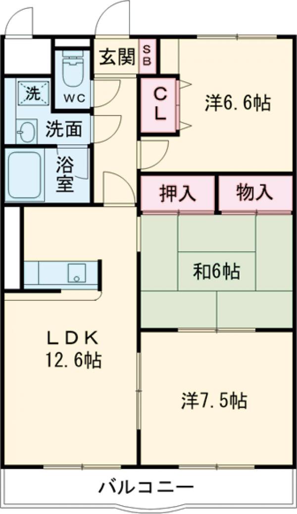 ソレイユ町田の間取り