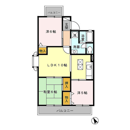 グランドサン 壱弐参伍番館の間取り