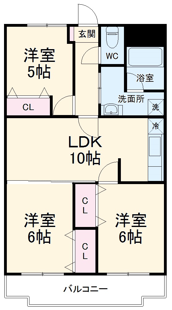 T's garden新検見川Ⅲ(旧サンライズヒル朝日ヶ丘C)の間取り