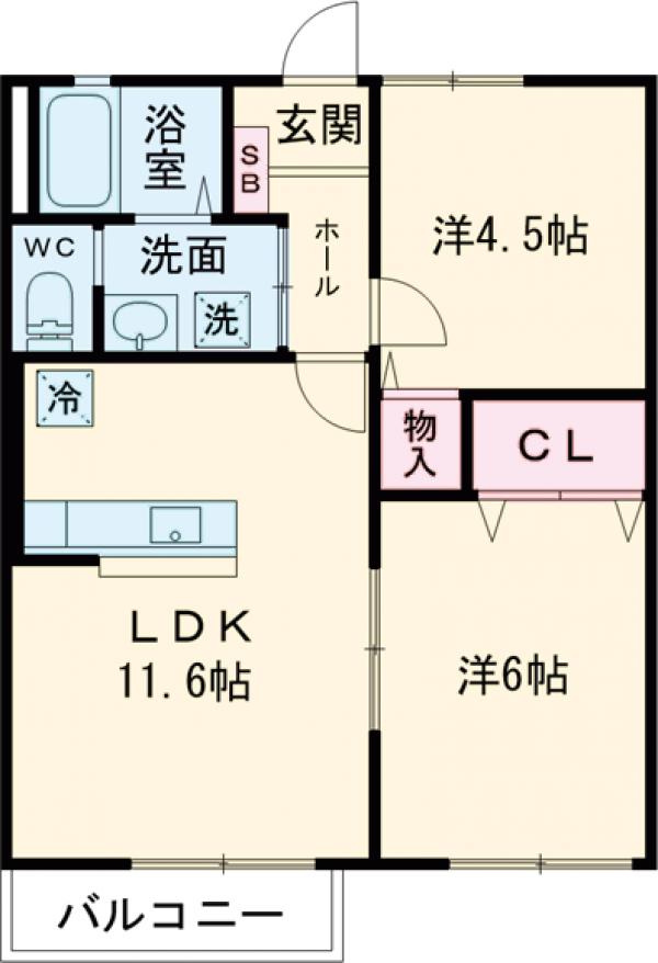 グリーンハイツUの間取り