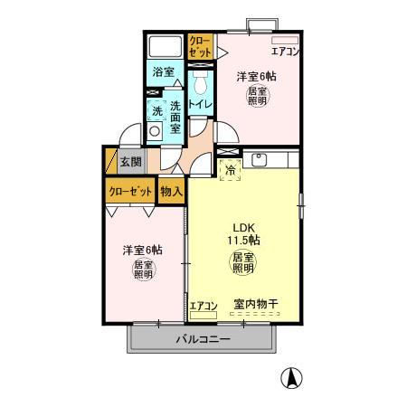 メゾンベール Bの間取り