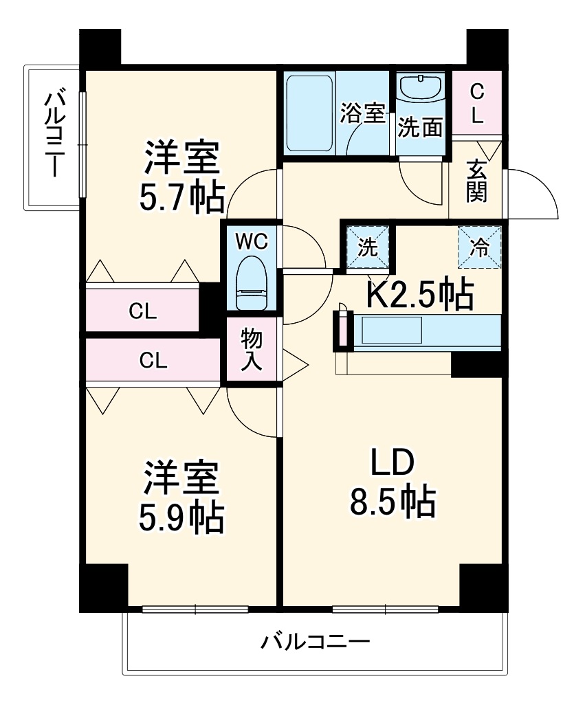 ウィルテラス千葉中央の間取り