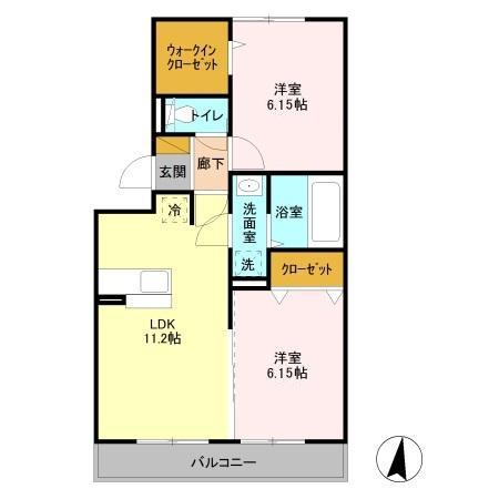 PARK HILLS MIYAKO Bの間取り