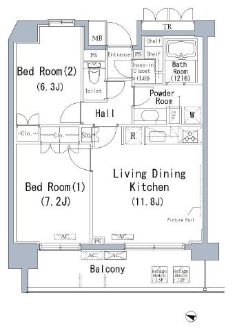 パークアクシス千葉新町の間取り