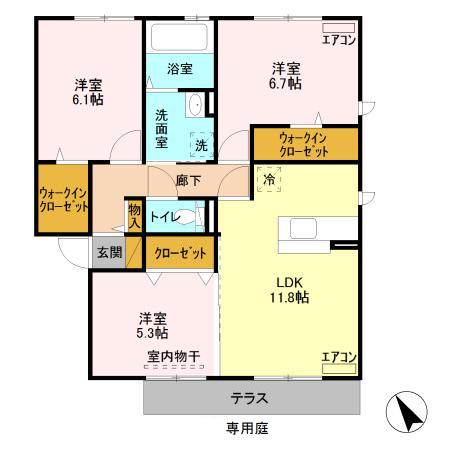 PARK HILLS MIYAKO Dの間取り