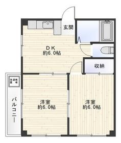 北砂の完工年月(1988年8月)築の賃貸マンションの間取り