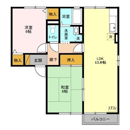 ピースハイツ・203号室の間取り