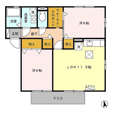 ベネツォーネ Bの間取り