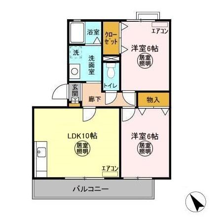 フォレストヒルズ Dの間取り