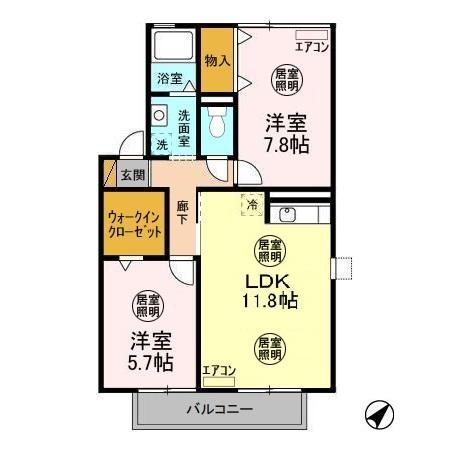 メゾンブランシェ Dの間取り