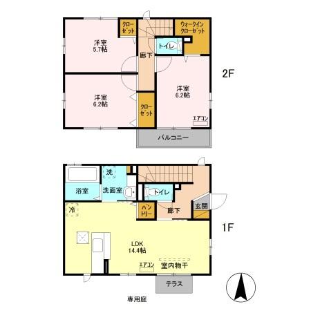 Ｃｉｅｌ・E号室の間取り