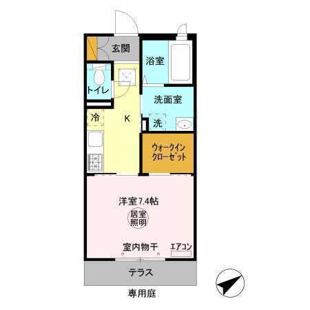 カーサリヴェール杢師 Aの間取り