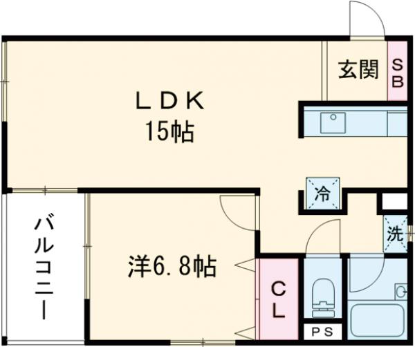 コーポロイヤル・107号室の間取り
