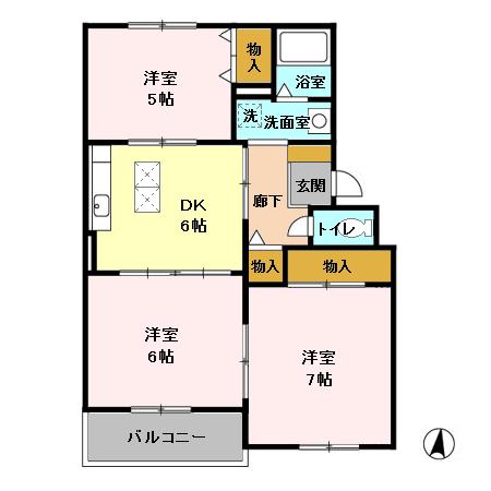 カーサみつわ台 Fの間取り
