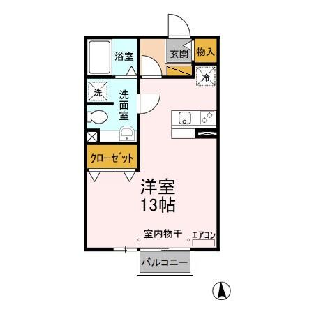 マリーパレス　Ａ・202号室の間取り
