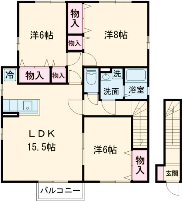 Ｇｒｅｅｎ　Ｓｏｕｔｈ・201号室の間取り