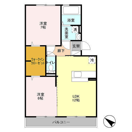 グランデュール55 Bの間取り