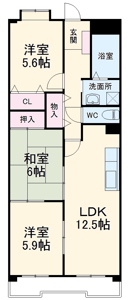 OHSADAハイツ上野公園の間取り