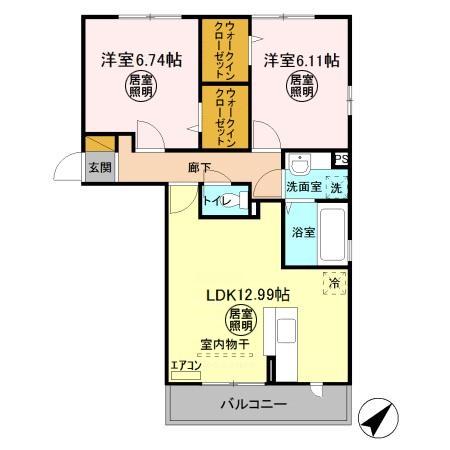 ガネーシャ 弐番館の間取り